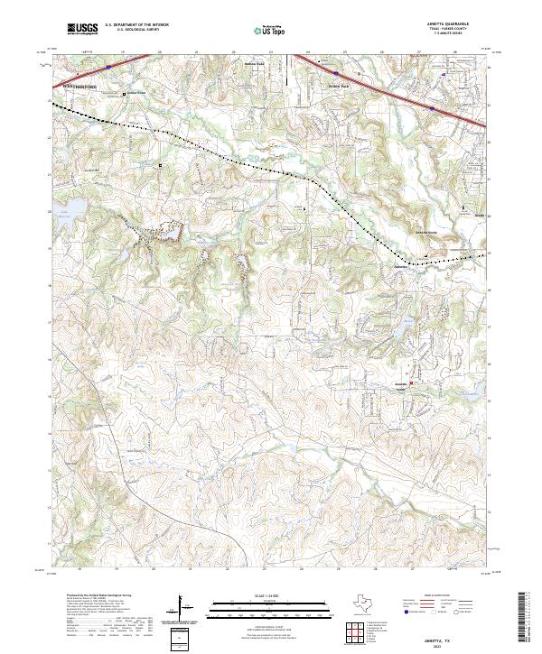 US Topo 7.5-minute map for Annetta TX