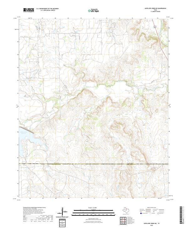 US Topo 7.5-minute map for Antelope Creek NE TX