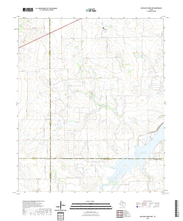 US Topo 7.5-minute map for Antelope Creek NW TX