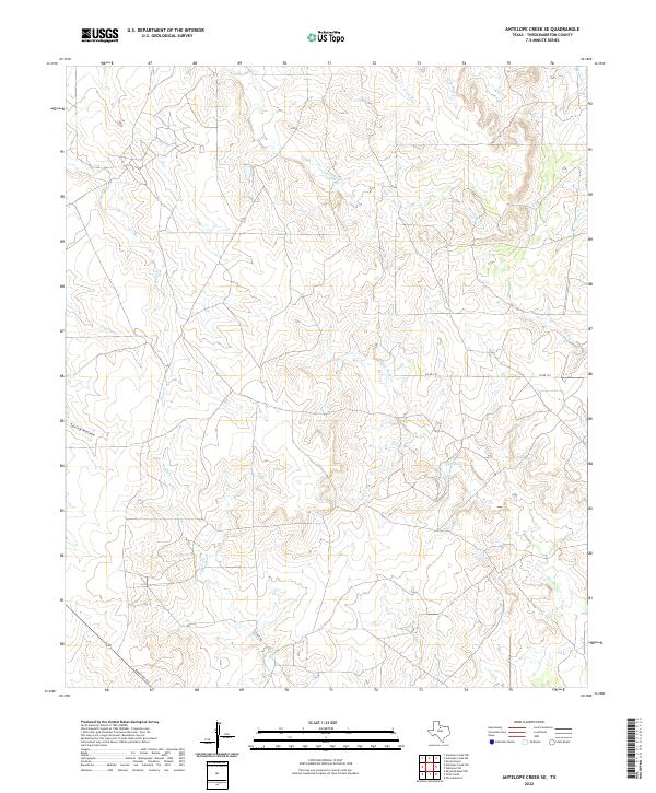 US Topo 7.5-minute map for Antelope Creek SE TX