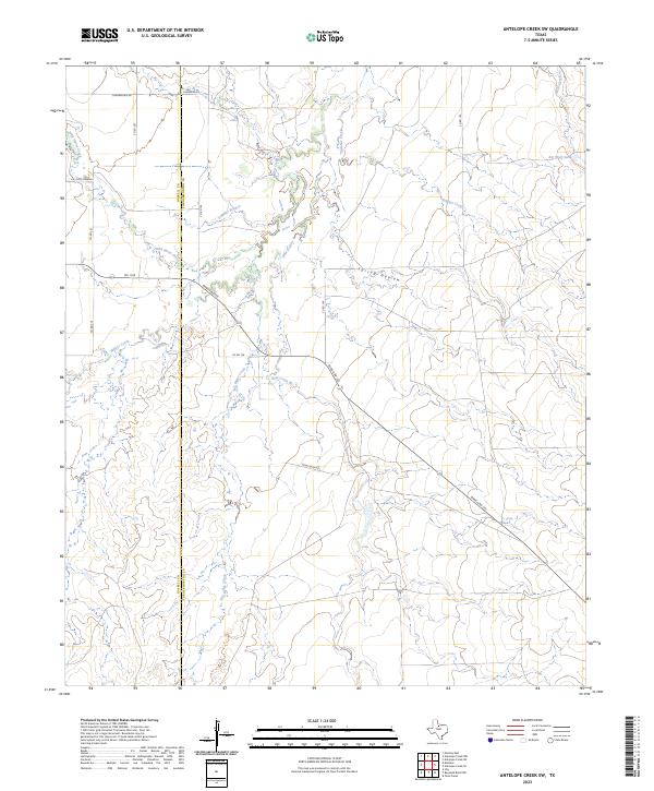 US Topo 7.5-minute map for Antelope Creek SW TX