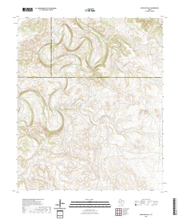 US Topo 7.5-minute map for Antelope Hills TX