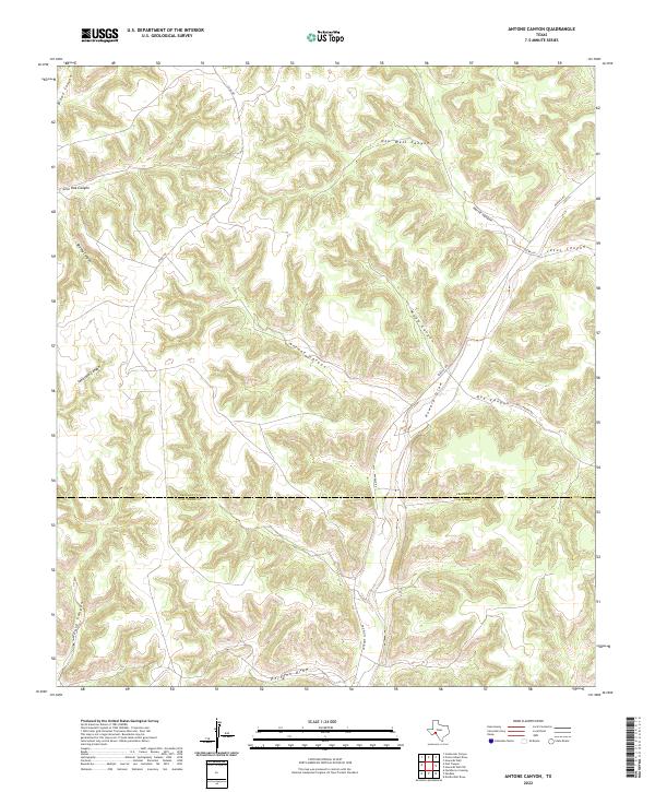 US Topo 7.5-minute map for Antone Canyon TX