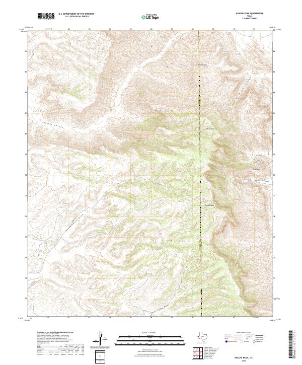 US Topo 7.5-minute map for Apache Peak TX