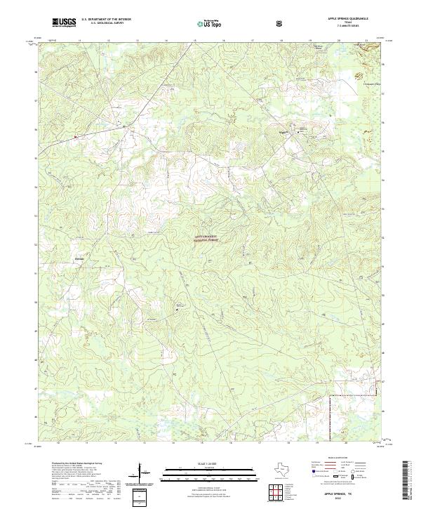 US Topo 7.5-minute map for Apple Springs TX