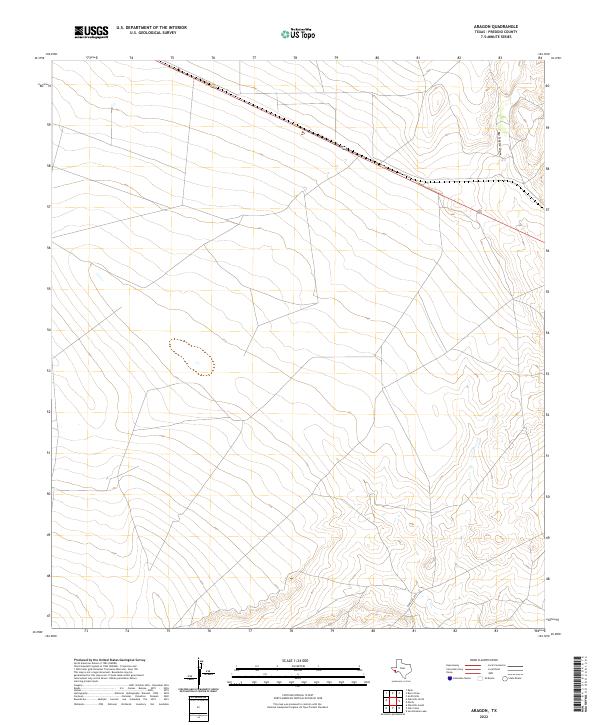 US Topo 7.5-minute map for Aragon TX