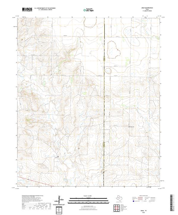 US Topo 7.5-minute map for Arah TX