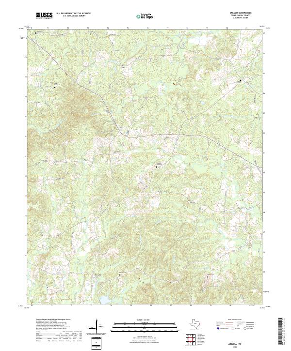 US Topo 7.5-minute map for Arcadia TX