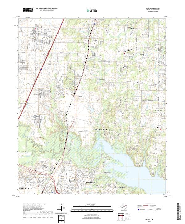 US Topo 7.5-minute map for Argyle TX