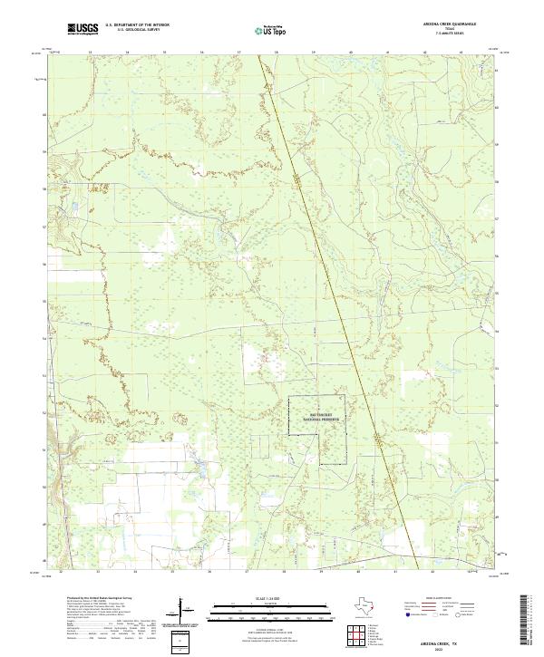 US Topo 7.5-minute map for Arizona Creek TX