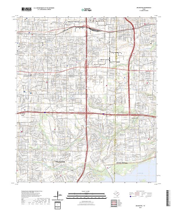 US Topo 7.5-minute map for Arlington TX