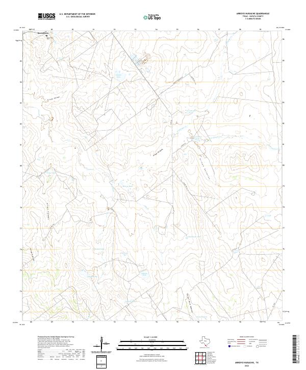 US Topo 7.5-minute map for Arroyo Huisache TX