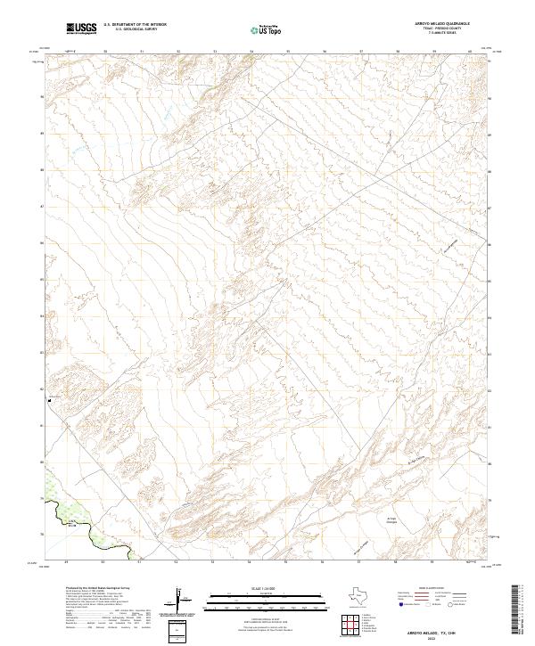 US Topo 7.5-minute map for Arroyo Melado TXCHH