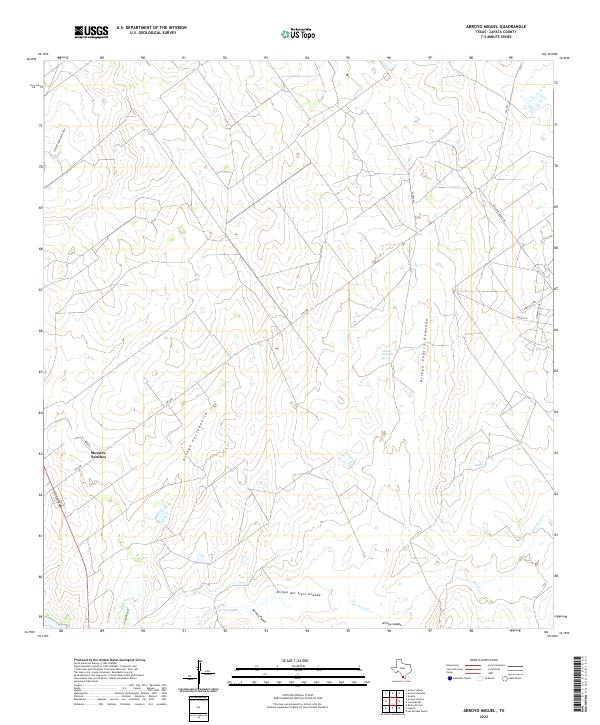 US Topo 7.5-minute map for Arroyo Miguel TX