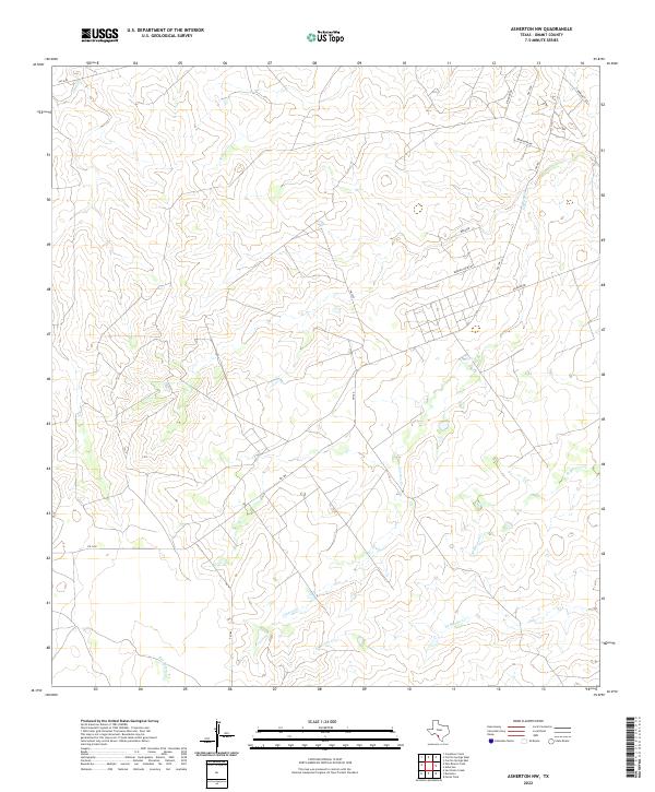 US Topo 7.5-minute map for Asherton NW TX