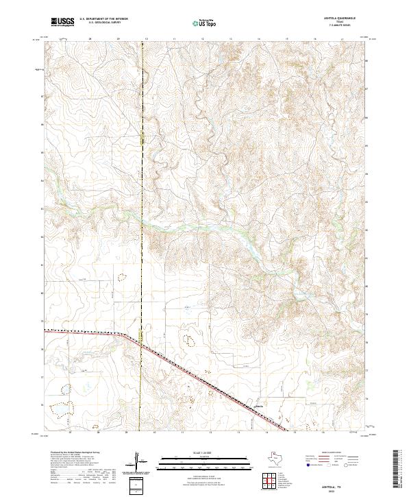 US Topo 7.5-minute map for Ashtola TX