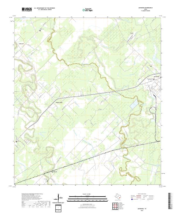 US Topo 7.5-minute map for Ashwood TX