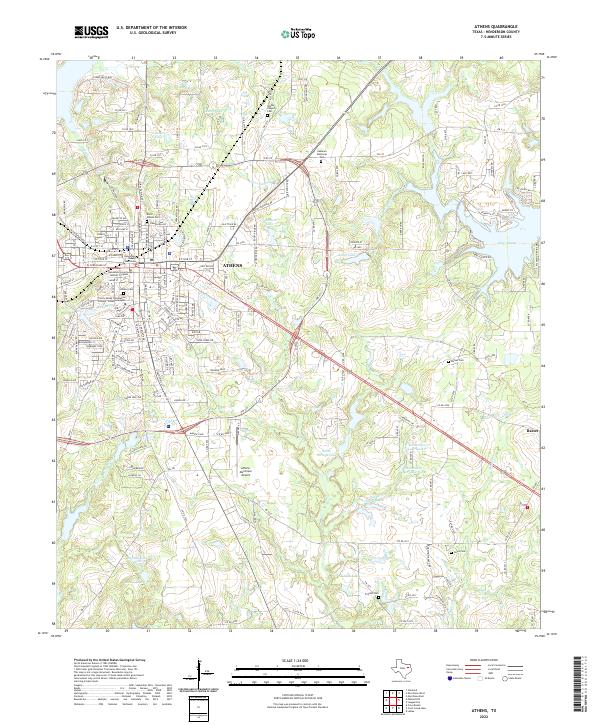 US Topo 7.5-minute map for Athens TX