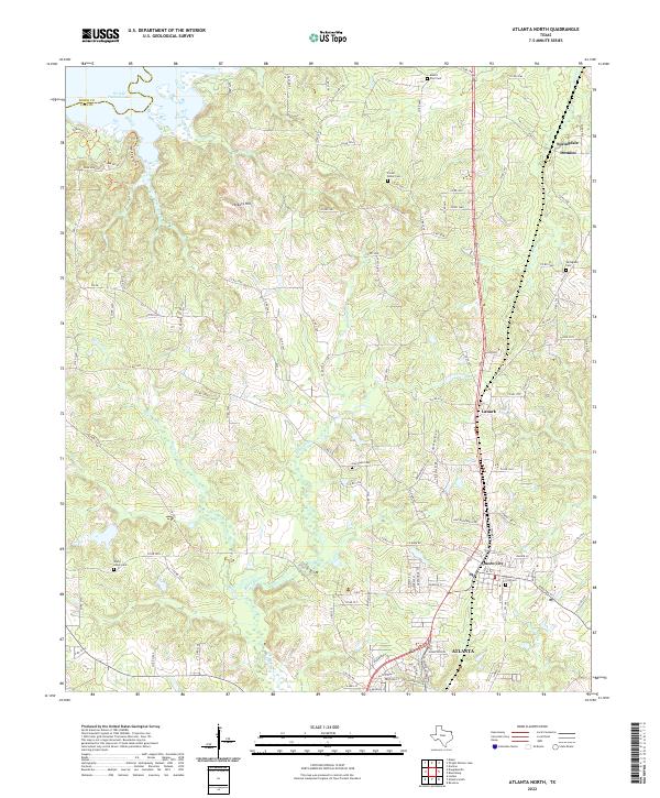 US Topo 7.5-minute map for Atlanta North TX