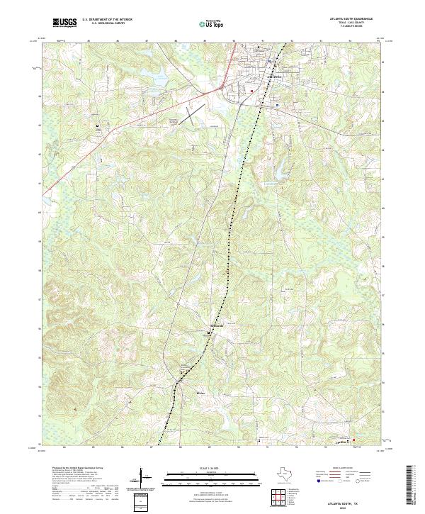 US Topo 7.5-minute map for Atlanta South TX