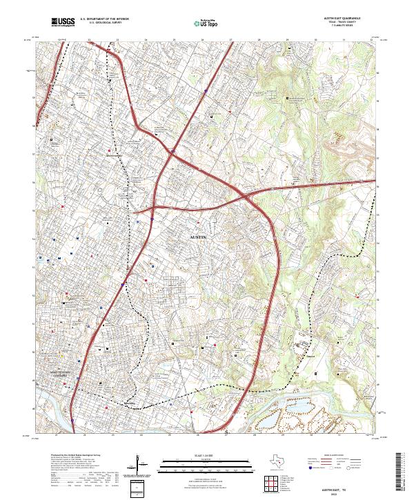 US Topo 7.5-minute map for Austin East TX