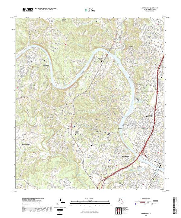 US Topo 7.5-minute map for Austin West TX