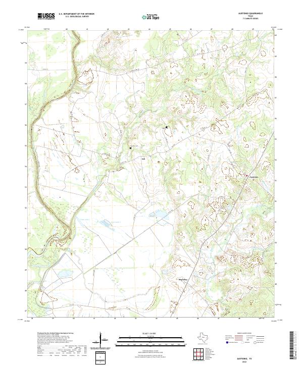 US Topo 7.5-minute map for Austonio TX