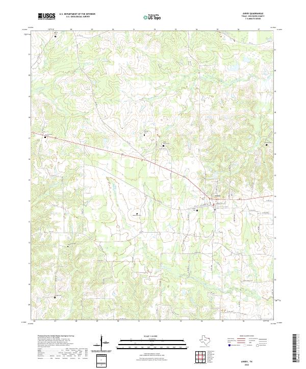 US Topo 7.5-minute map for Avery TX