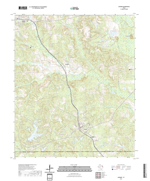 US Topo 7.5-minute map for Avinger TX