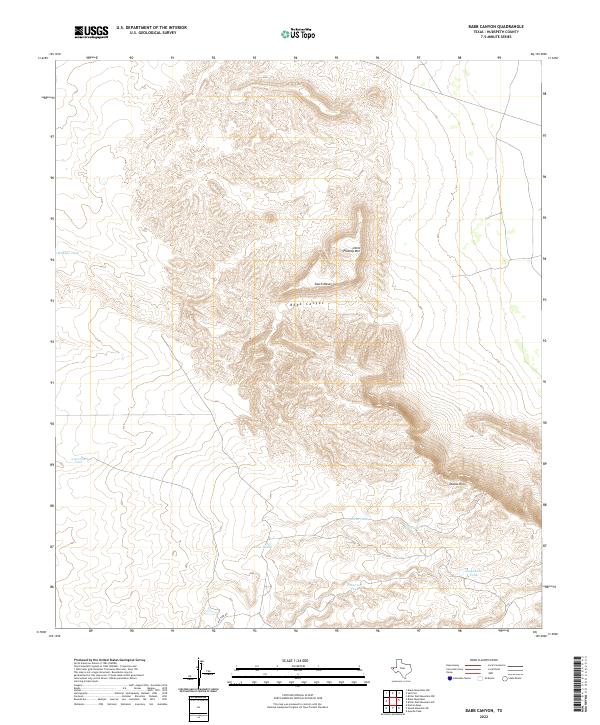 US Topo 7.5-minute map for Babb Canyon TX