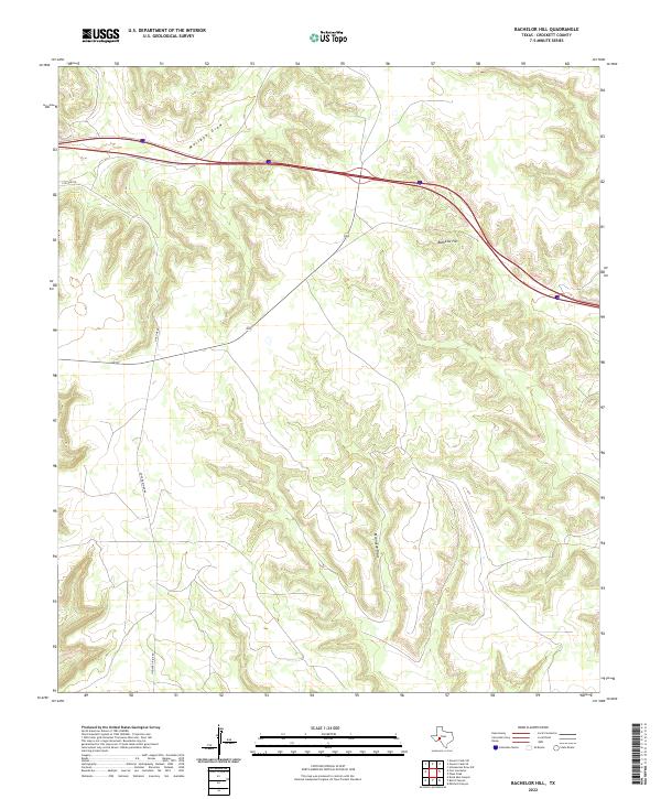 US Topo 7.5-minute map for Bachelor Hill TX