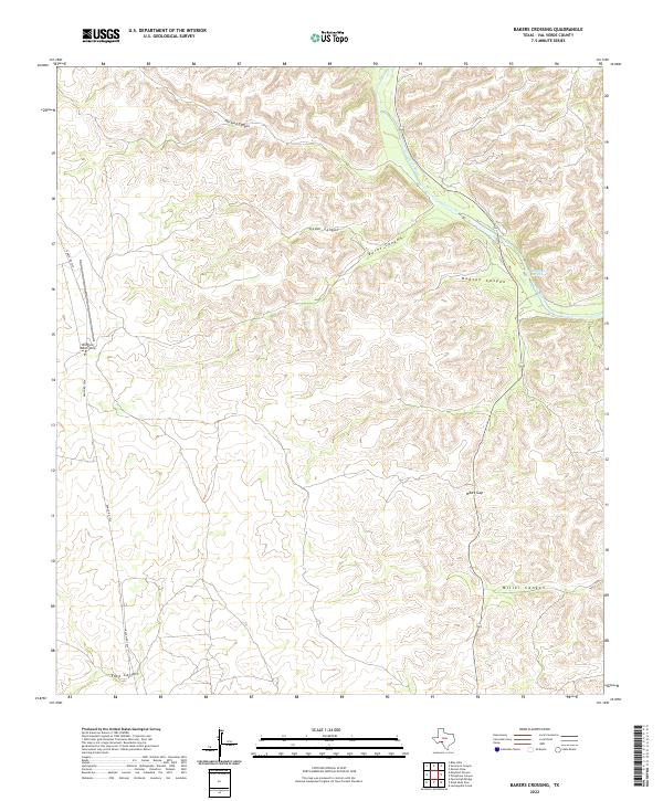 US Topo 7.5-minute map for Bakers Crossing TX