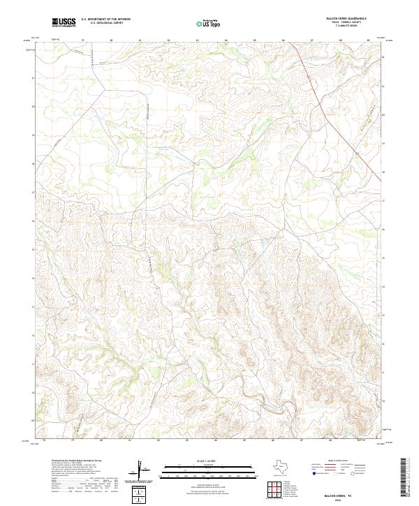 US Topo 7.5-minute map for Balcon Creek TX