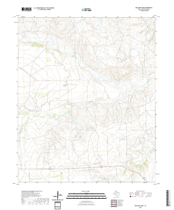 US Topo 7.5-minute map for Ballard Camp TX