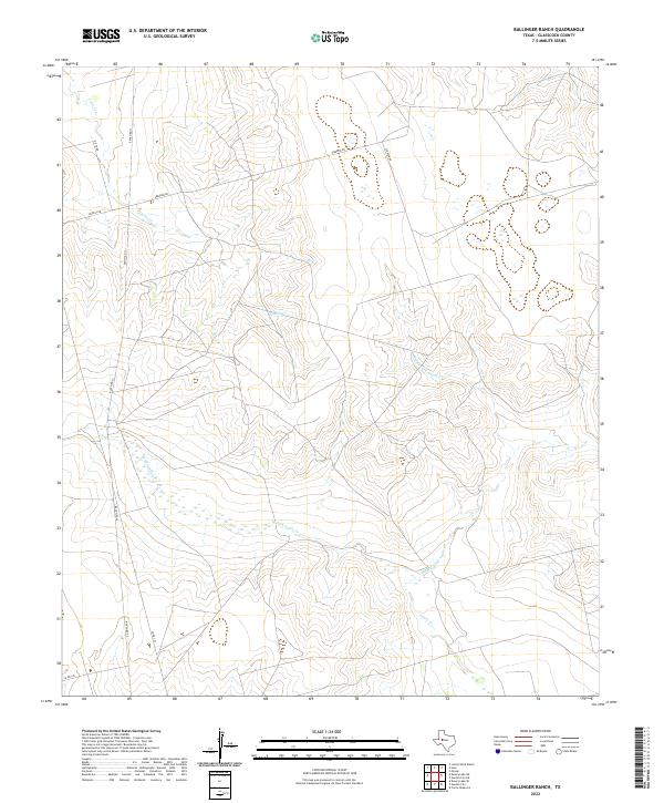 US Topo 7.5-minute map for Ballinger Ranch TX