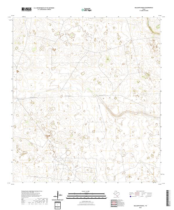 US Topo 7.5-minute map for Baluarte Ranch TX