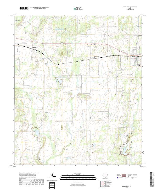 US Topo 7.5-minute map for Bangs West TX