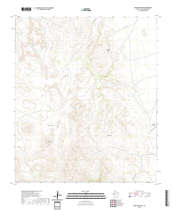 US Topo 7.5-minute map for Bare Mountain TX