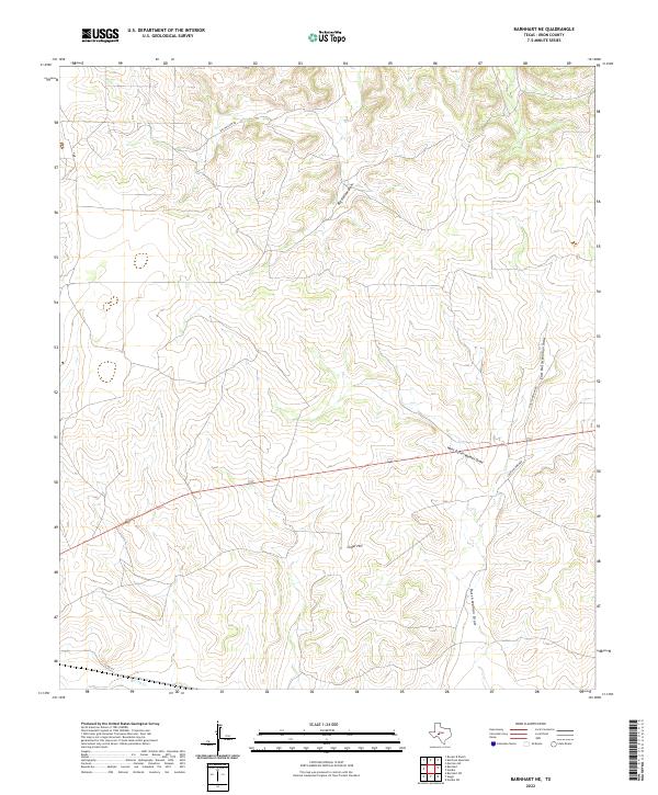 US Topo 7.5-minute map for Barnhart NE TX