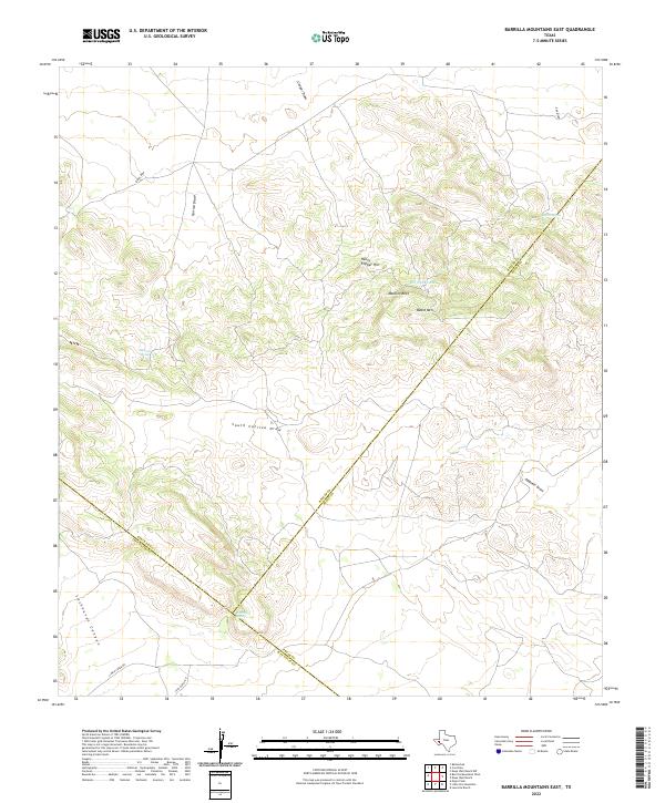 US Topo 7.5-minute map for Barrilla Mountains East TX