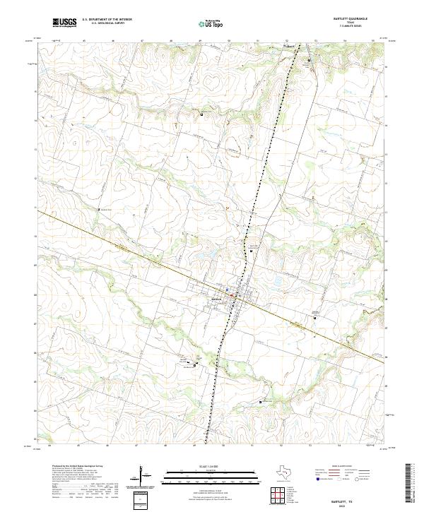 US Topo 7.5-minute map for Bartlett TX