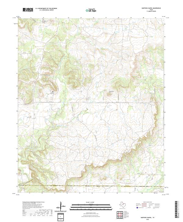 US Topo 7.5-minute map for Bartons Chapel TX