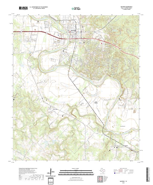 US Topo 7.5-minute map for Bastrop TX