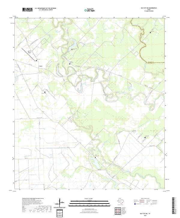 US Topo 7.5-minute map for Bay City NE TX