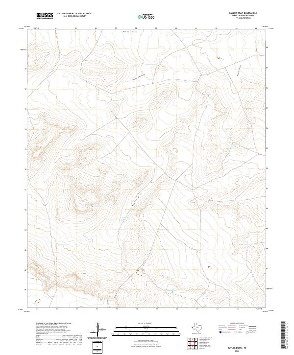 US Topo 7.5-minute map for Baylor Draw TX