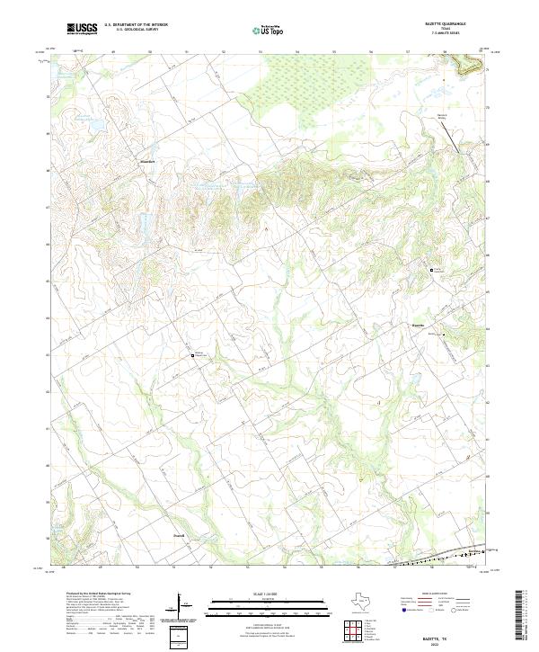 US Topo 7.5-minute map for Bazette TX