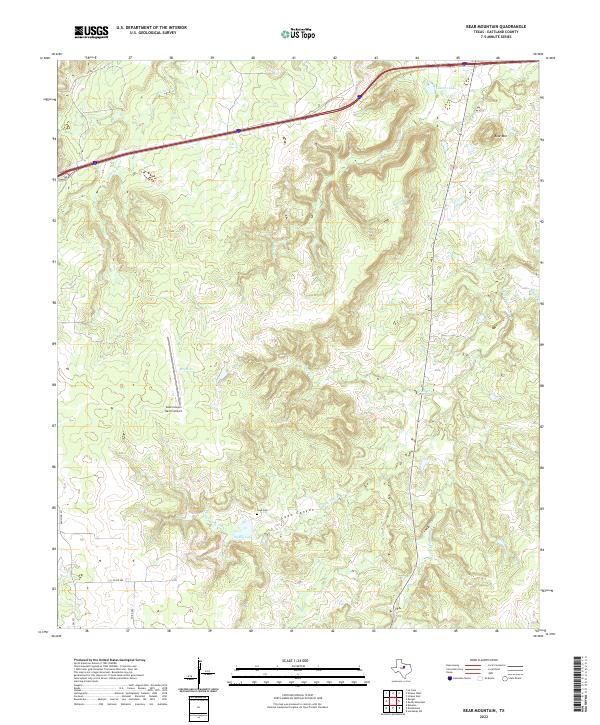 US Topo 7.5-minute map for Bear Mountain TX