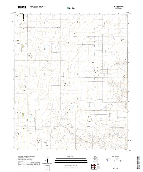 US Topo 7.5-minute map for Beck TX