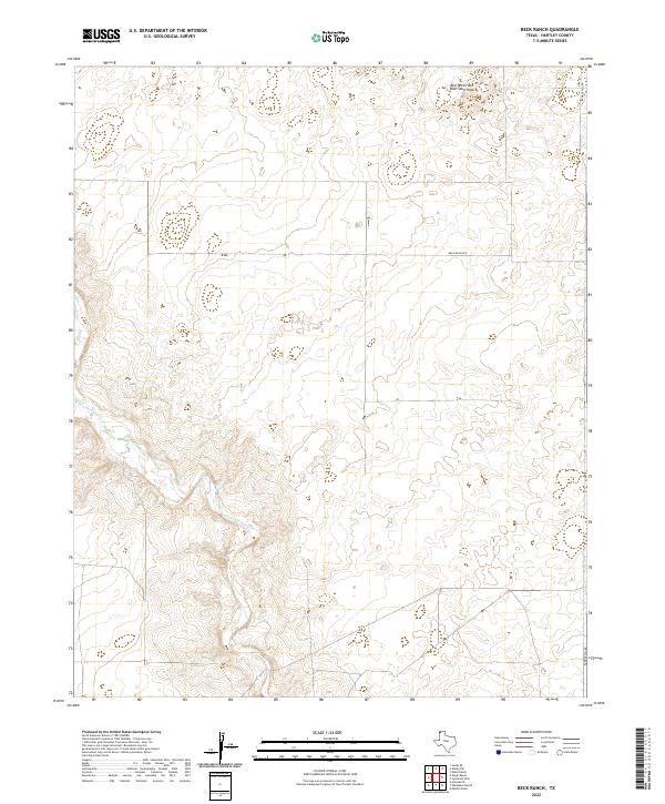 US Topo 7.5-minute map for Beck Ranch TX