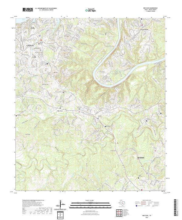 US Topo 7.5-minute map for Bee Cave TX